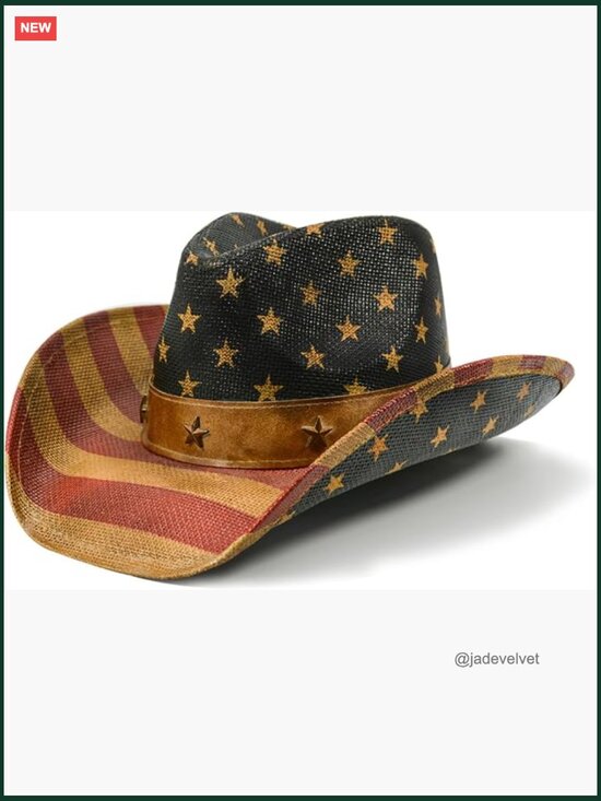 Patriotic Cowboy Hat with Shapable Brim for Women main image 2